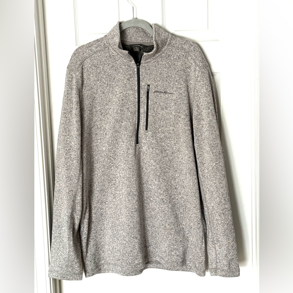Eddie Bauer Men’s Gray Fleece Pullover XLT Quarter Zip